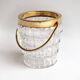 Crystal ice bucket and golden ladle