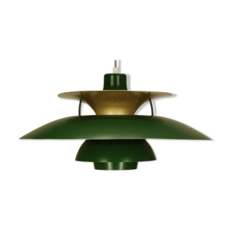 Suspension PH5 verte et dorée par Louis Poulsen pour Poul Henningsen