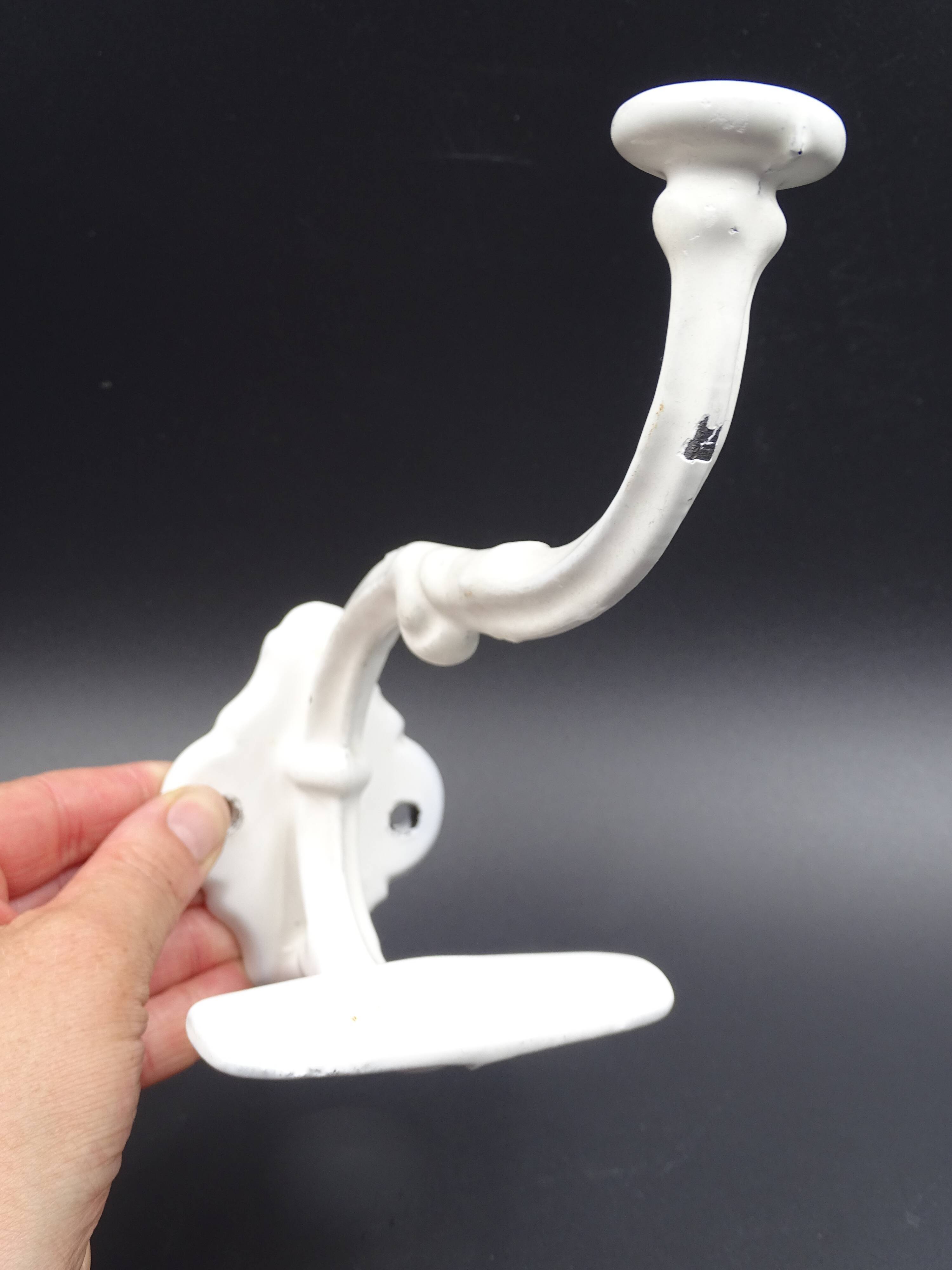 Old white enamelled metal patère