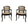 Paire de fauteuils de style Louis XV en cannage