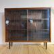Vintage rosewood library with sliding glass doors – mid-century Scandinavian design
