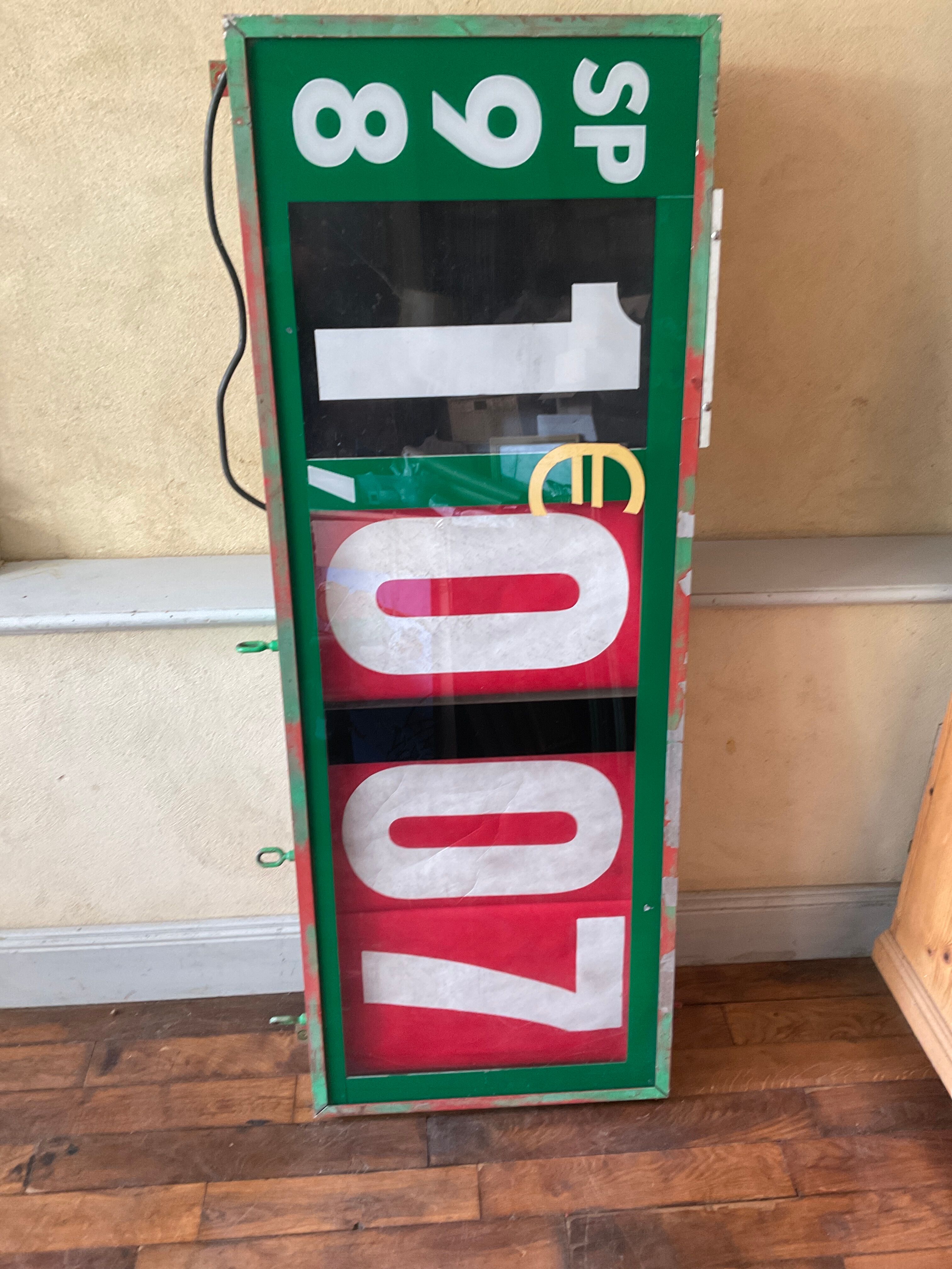 Industrial vintage gas station price panel