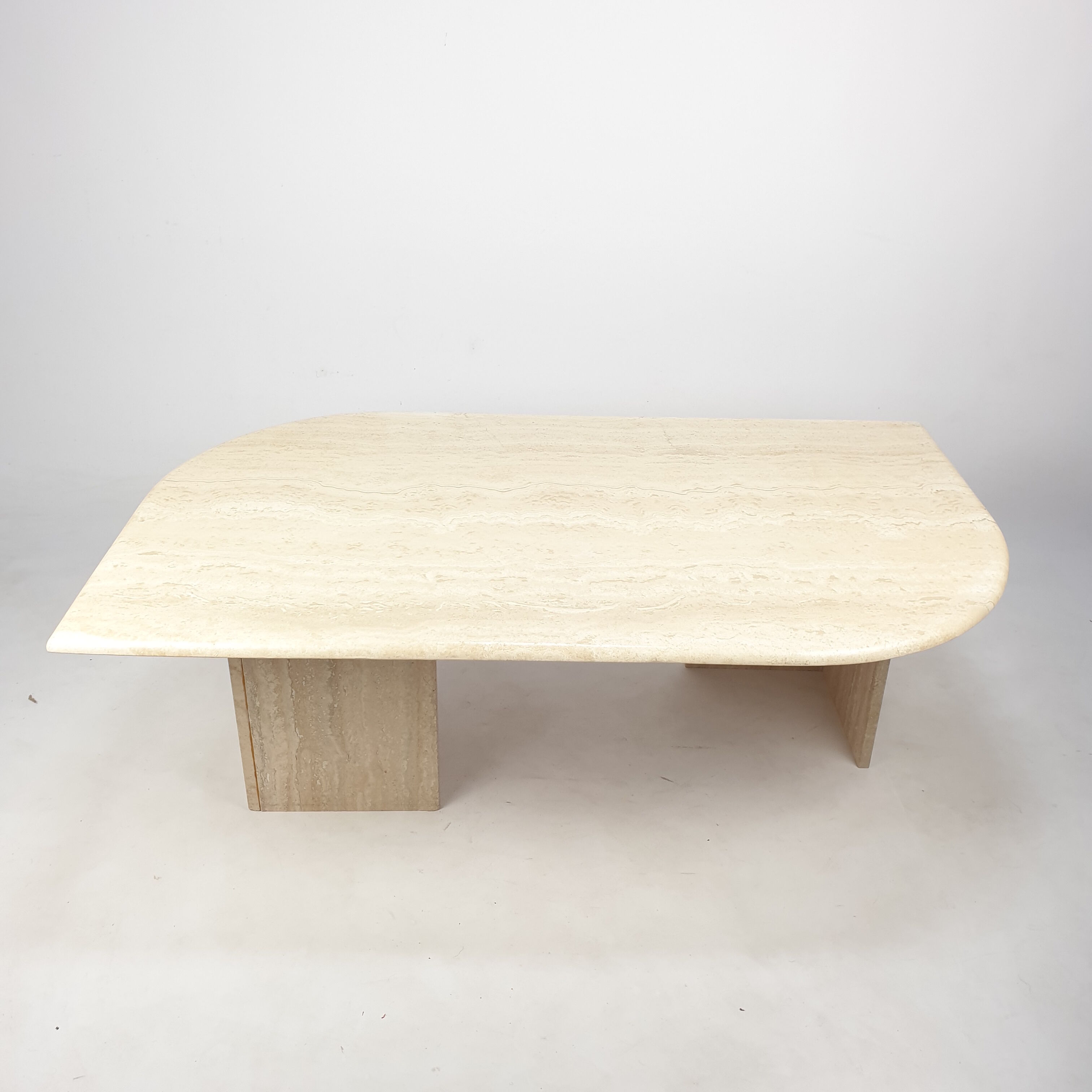 Mid-Century Italian Travertine Coffee Table, 1980s