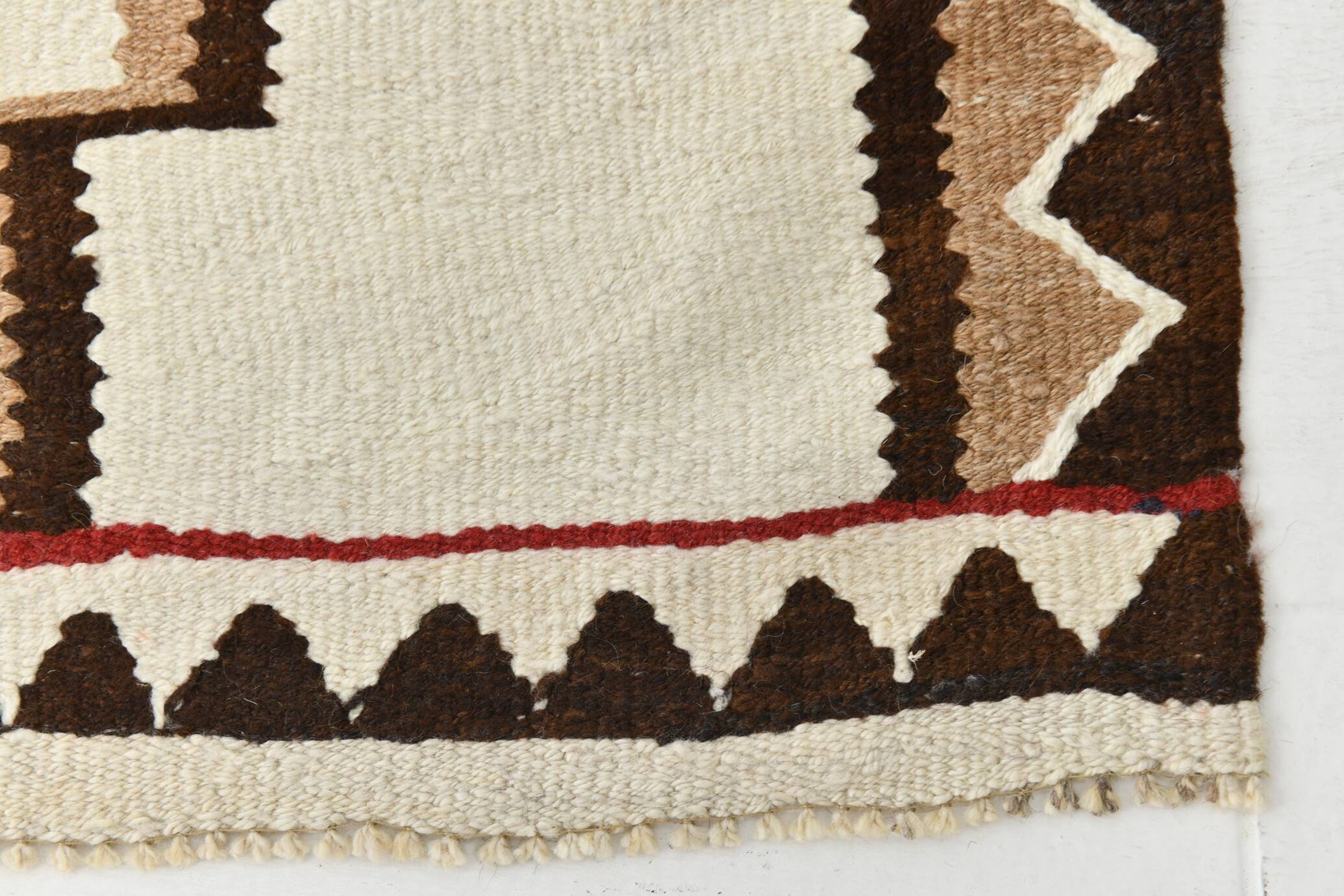 Tapis kilim vintage marron & beige