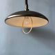 Black oval metal pendant Mid-Century