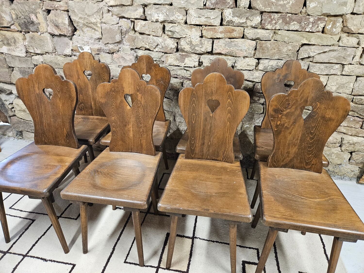 Lot chaises bistrot alsacienne 1960