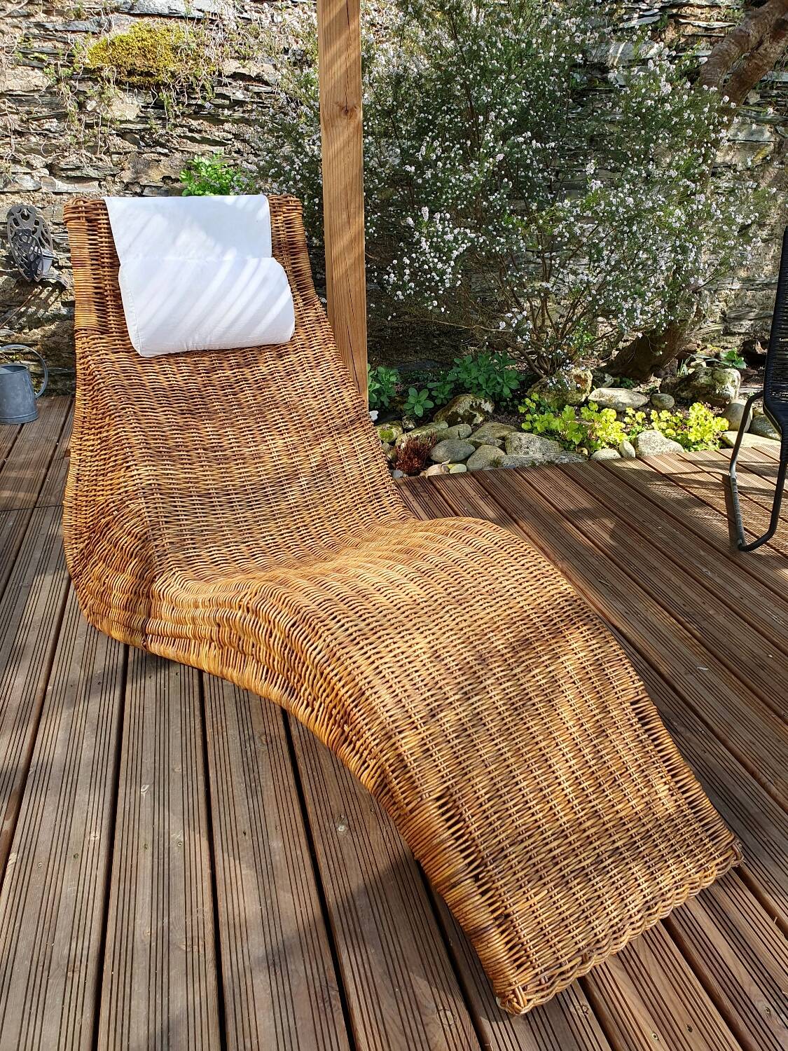 Karlskrona rattan chaise longue by Karl Malmvall for Ikea