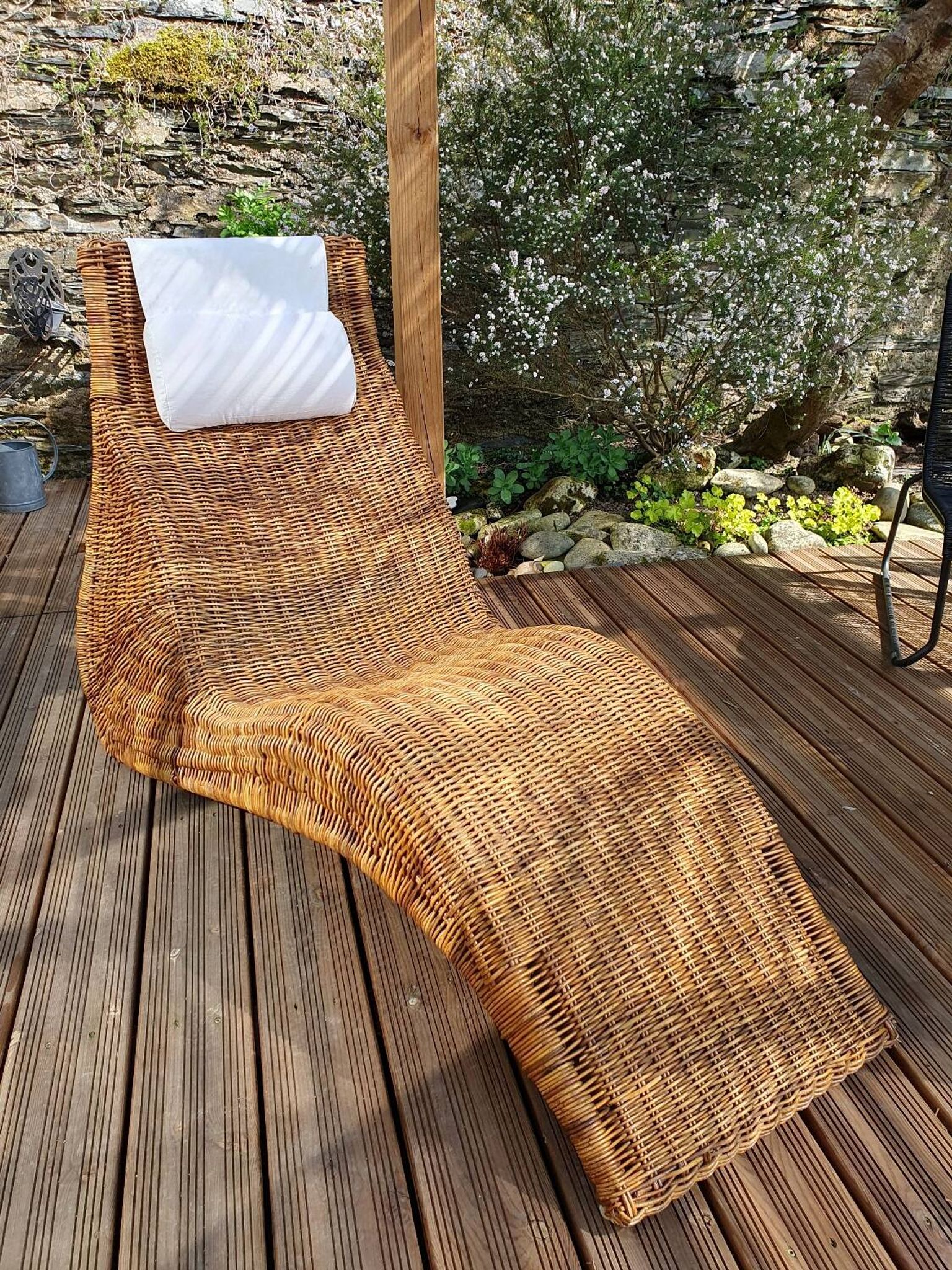 Karlskrona rattan chaise longue by Karl Malmvall for Ikea