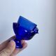 Set of 5 shells model hens in glass color royal blue 70s