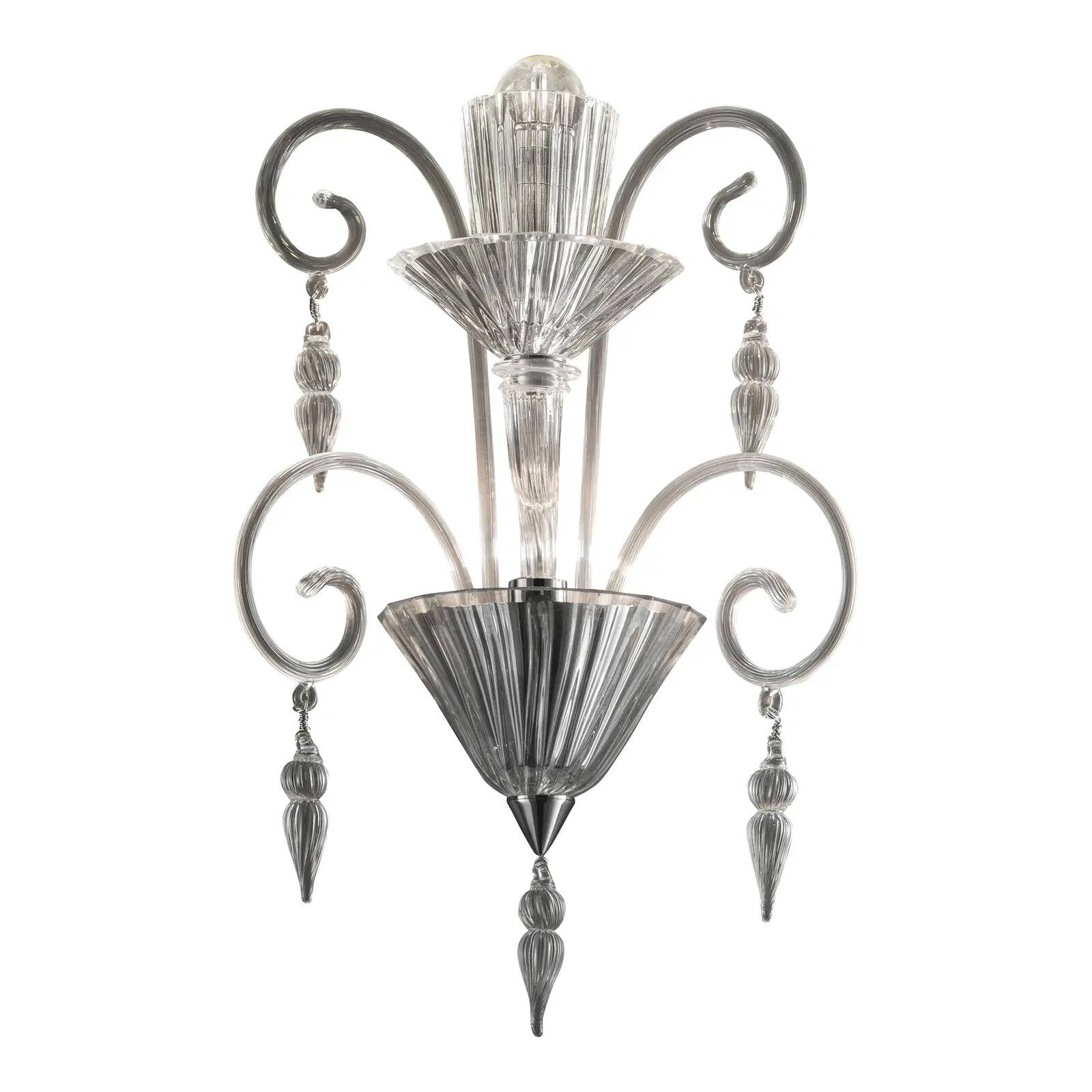 Luxury Clear Murano Glass “Rigadin” Wall Sconce