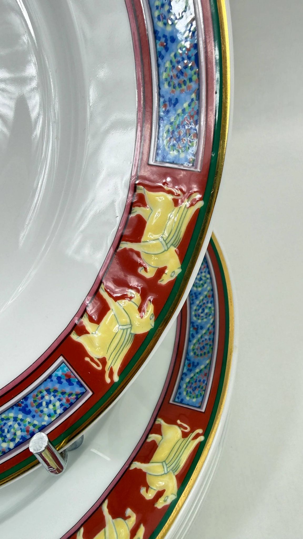 Raynaud Limoges set of 6 large flat plates 26cm model Pegasus