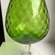 Italian vase, cup in green glass 70s