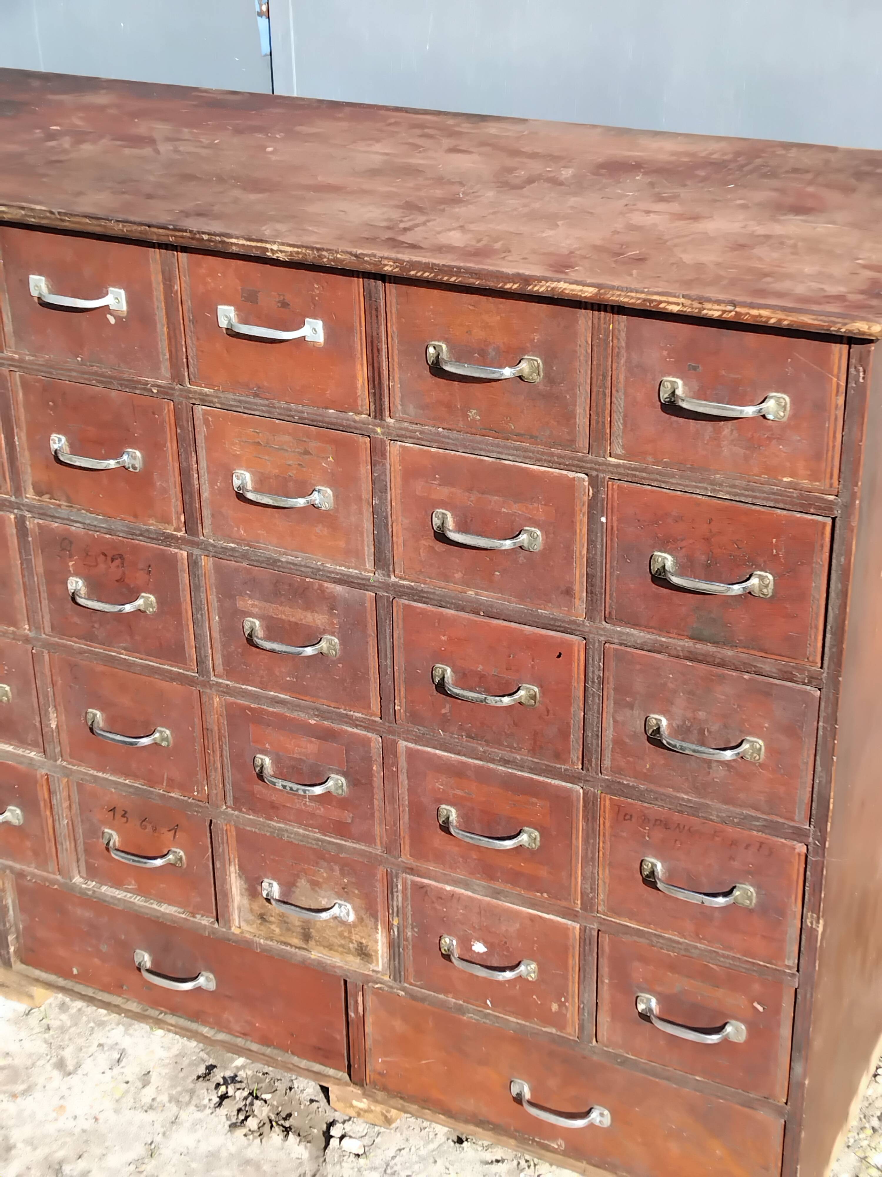 Old sideboard workshop furniture 49 drawers vintage design