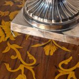 Striped wood lamp on silver base 70x25 classic 60s