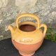 Gargoulette, cruche provençale en poterie artisanale et émaillée jaune