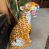 Enamelled ceramic leopard