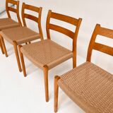 Set of 4 model 84 chairs by Niels Otto Møller, 1960s