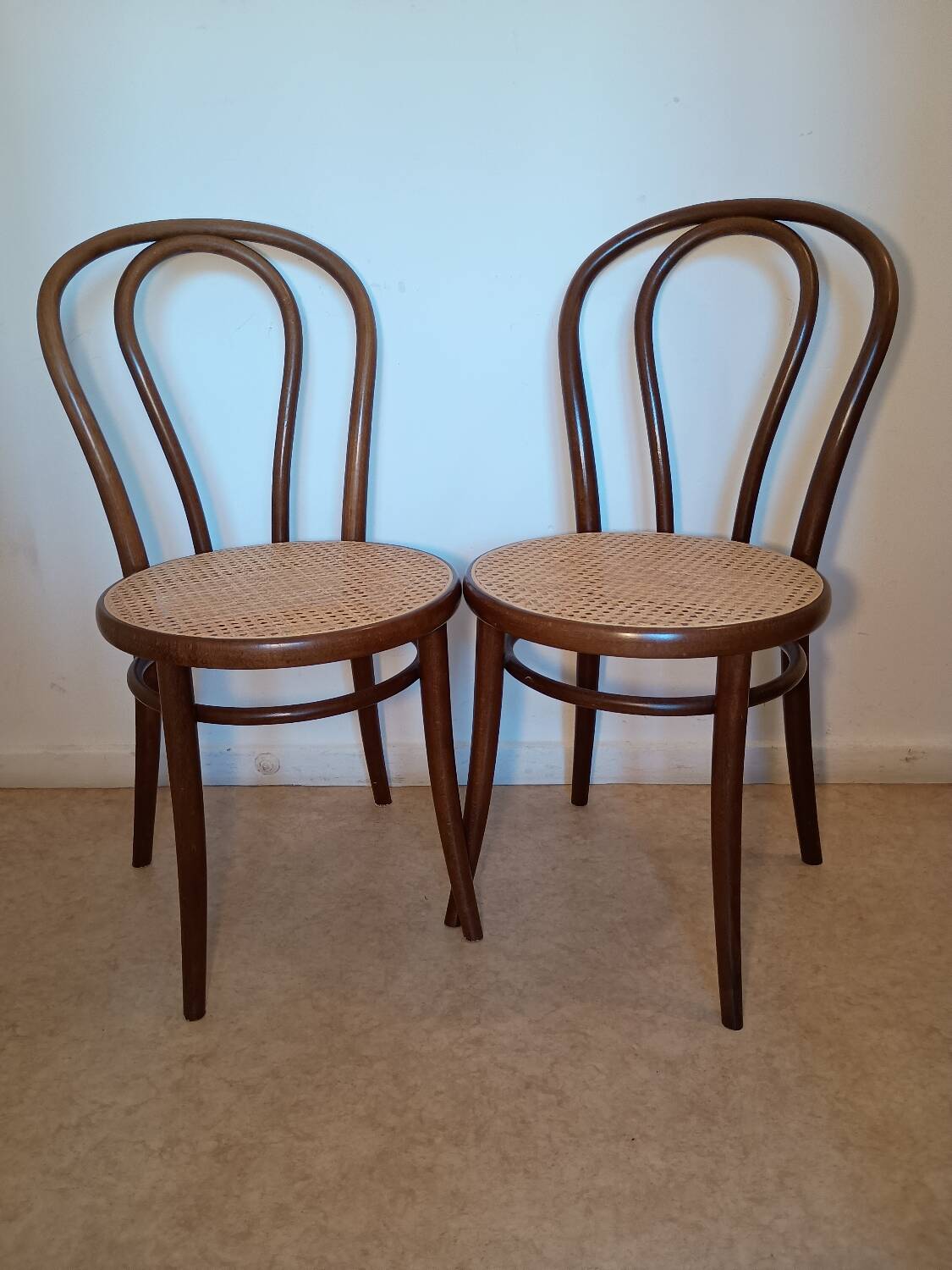 Caned bistro chairs