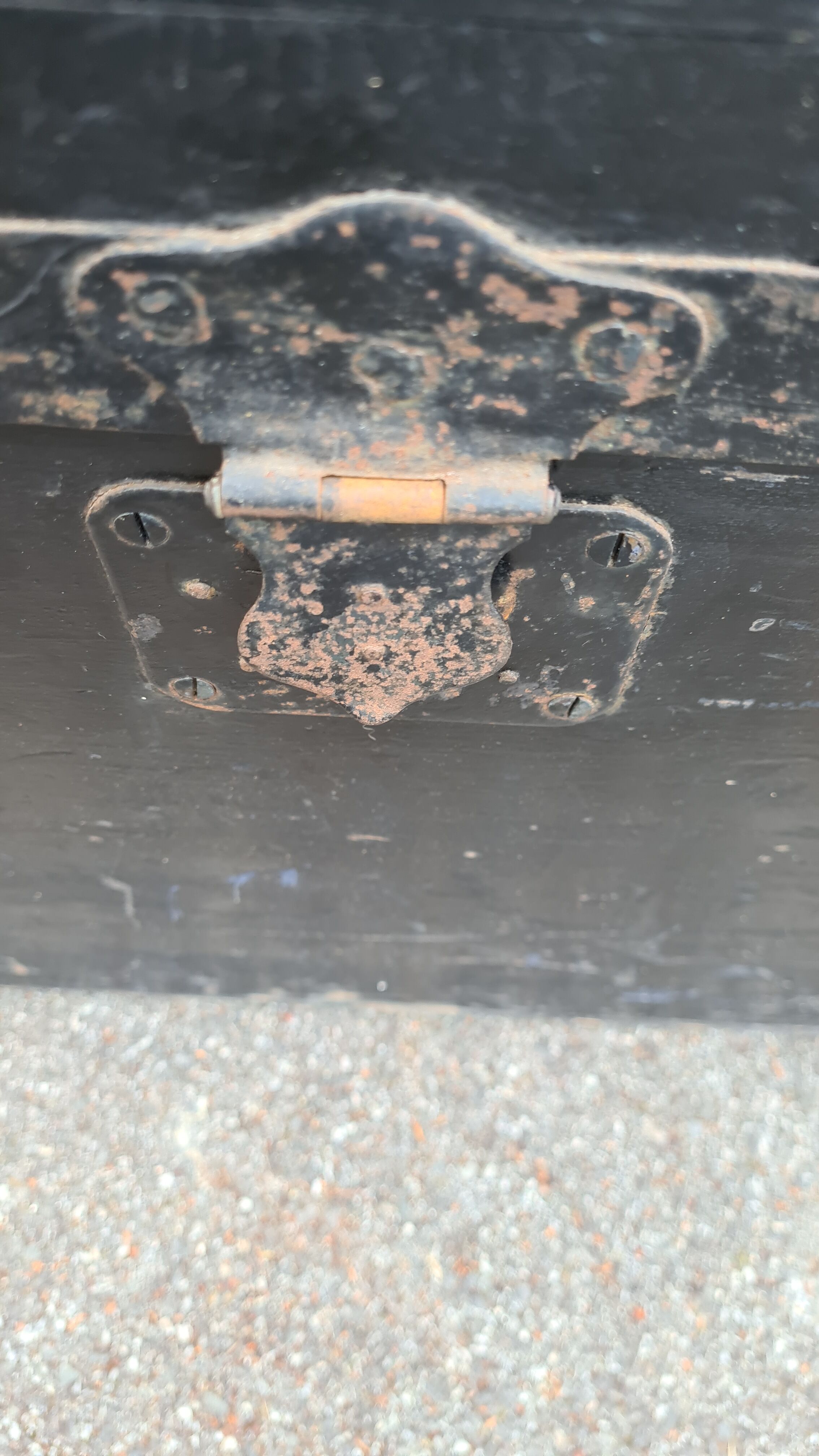 Old wooden trunk with interior compartments