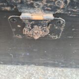 Old wooden trunk with interior compartments