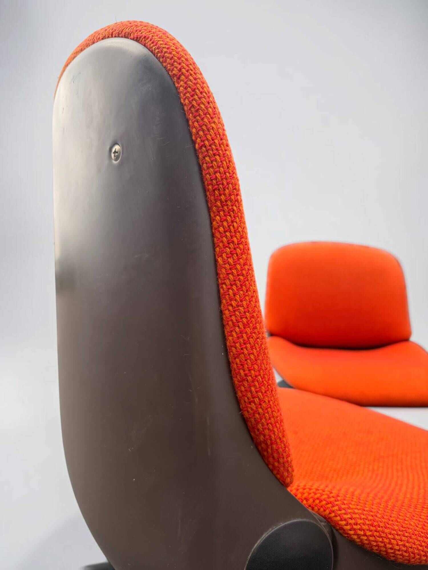 Vintage armchair model 231/5 in orange fabric by Wilkhahn