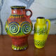 Pair of vases 1970's fat lava retro design mid century