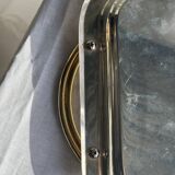 Silver-plated vintage tray with golden handles 29x45