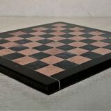 Small chessboard in coral marble and black marble - Italy - Second half of the twentieth century