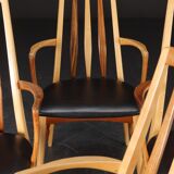 Series of 8 Scandinavian design armchairs 1960s