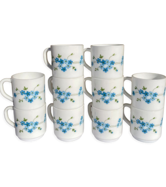 Lot De 5 Tasses à Café Arcopal - Modèle Arlequin Vintage - Multicouleur