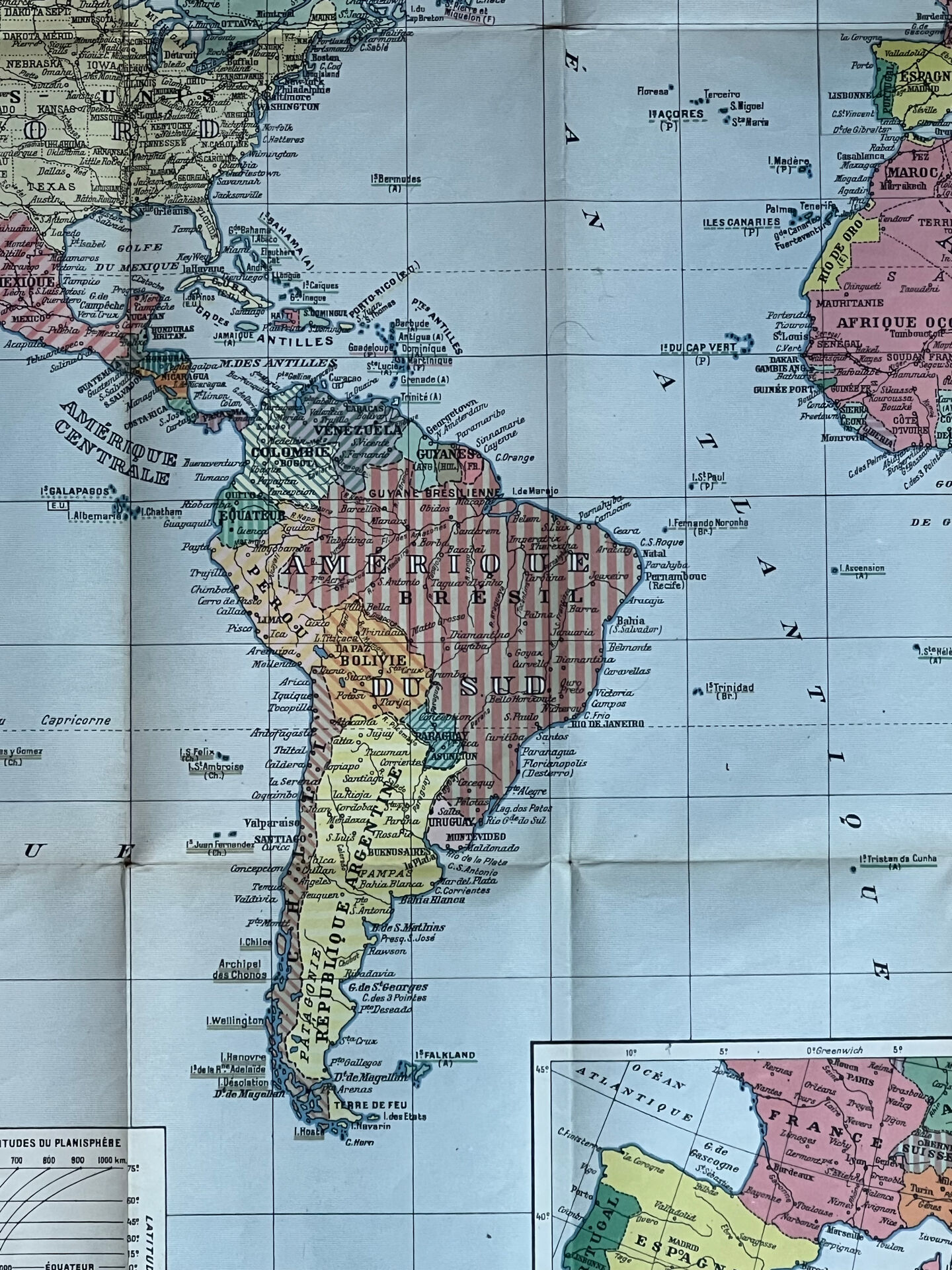 Very large world map 104x74cm
