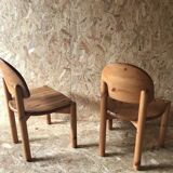 Pair of solid pine chairs by Rainer Daumiller, Germany 1960