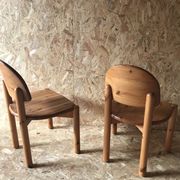 Pair of solid pine chairs by Rainer Daumiller, Germany 1960