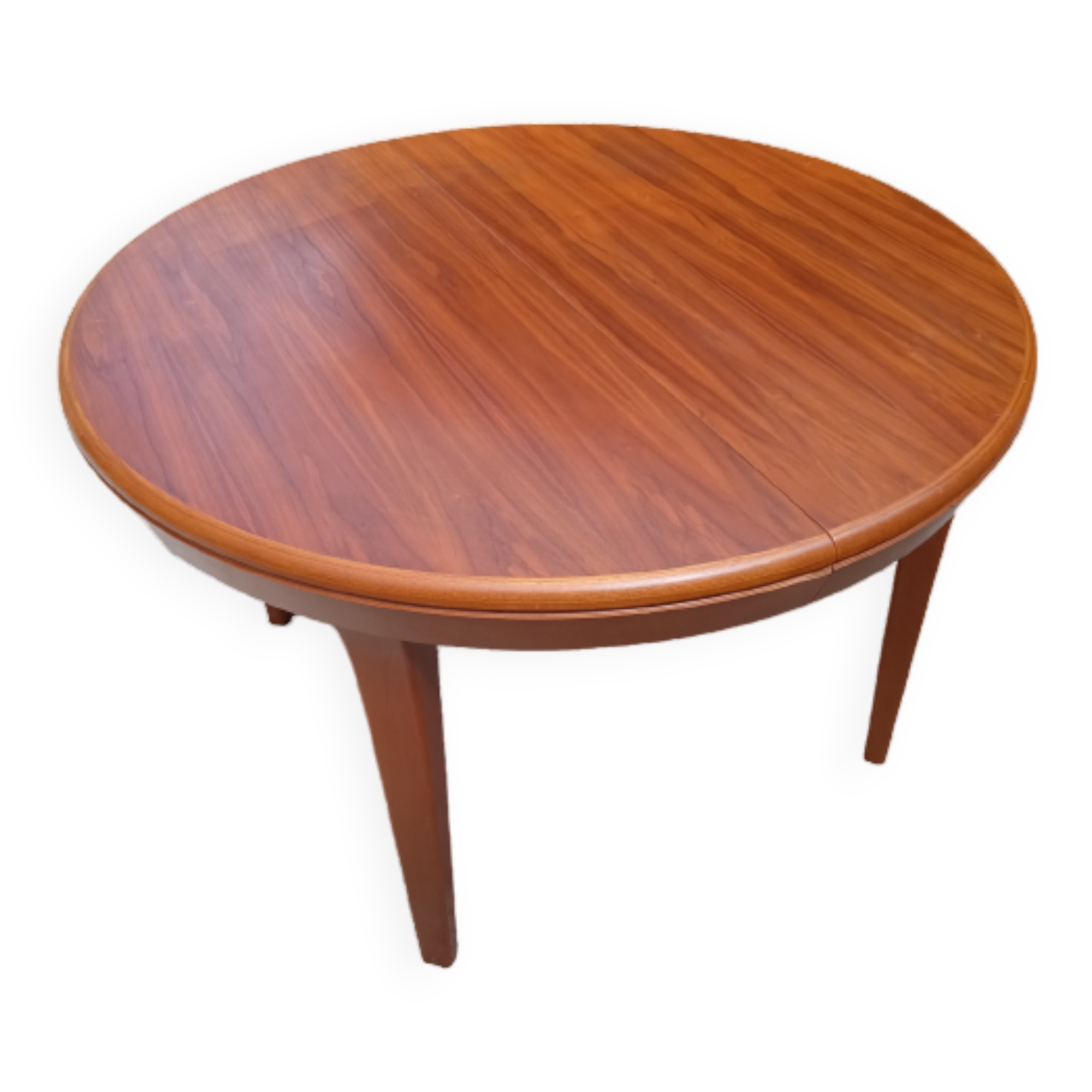 Table ronde en teck design scandinave vintage
