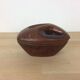 Vintage brown ceramic and leather tobacco pot