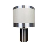 Vintage table lamp • gioffredo reggiani • cylinder • brushed steel • 1970