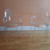Pair of Louis Ghost Chairs, design Philippe Starck, Kartell edition