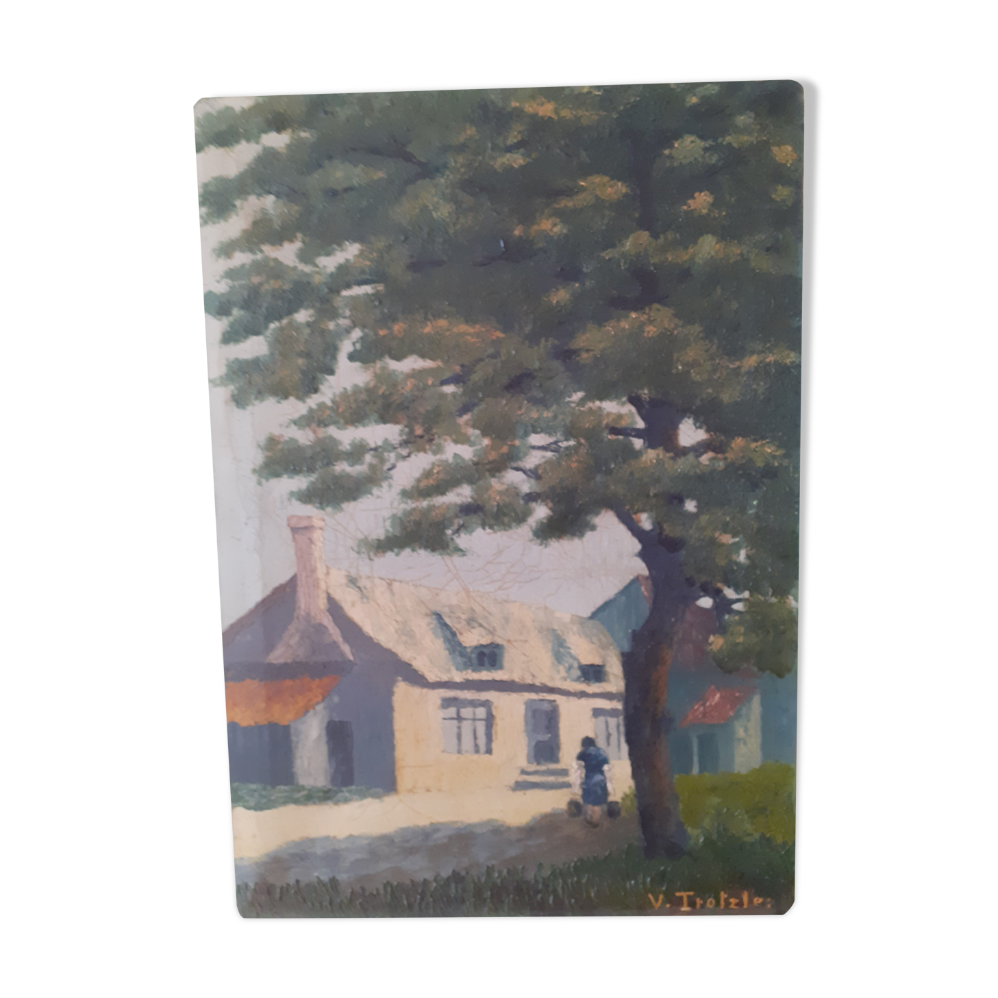 Tableau paysage maison bretonne