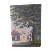 Tableau paysage maison bretonne