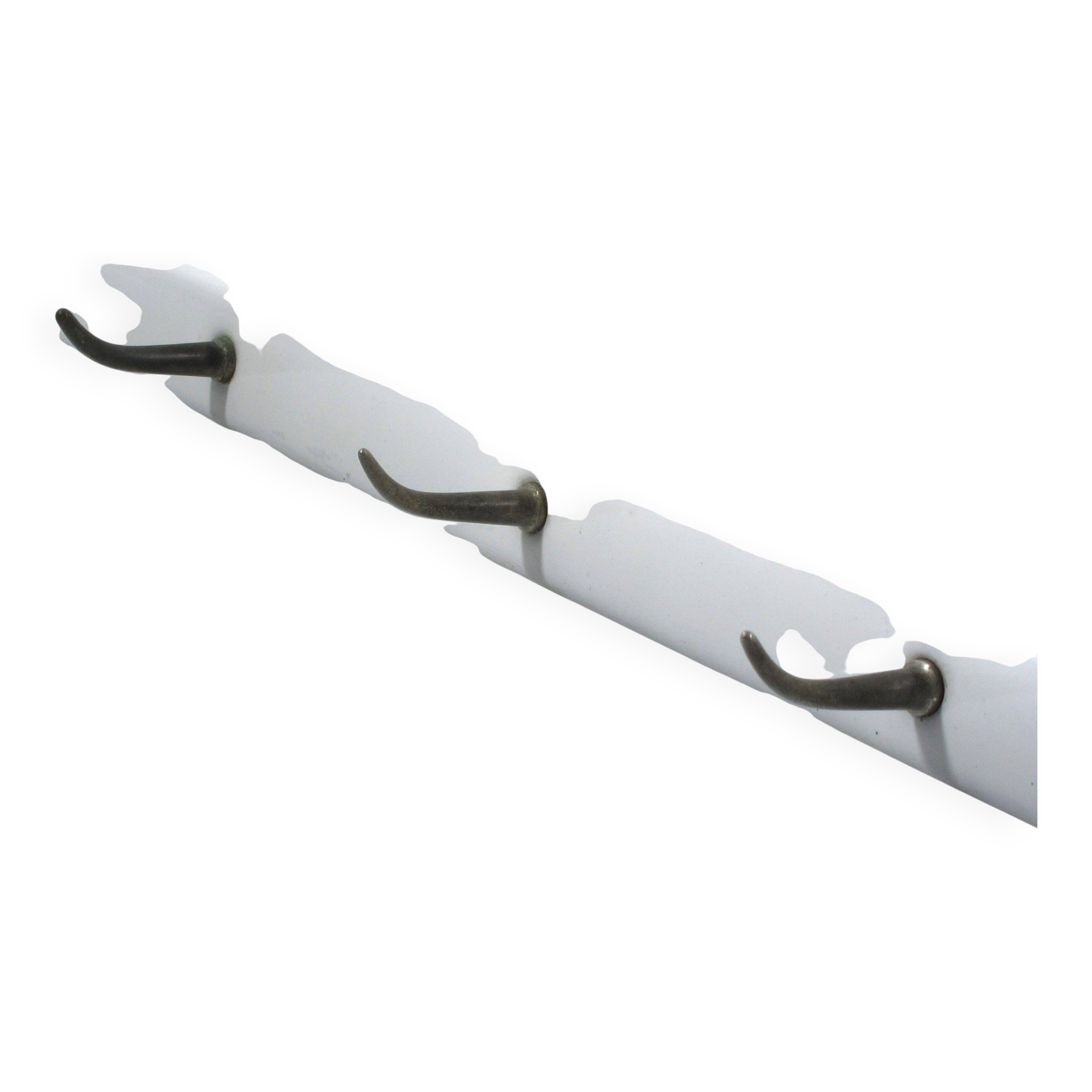 Coat rack in enamel and hooks, 1930s