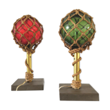 Paire de lampes corde et flotteurs de filets design années 60 - 70