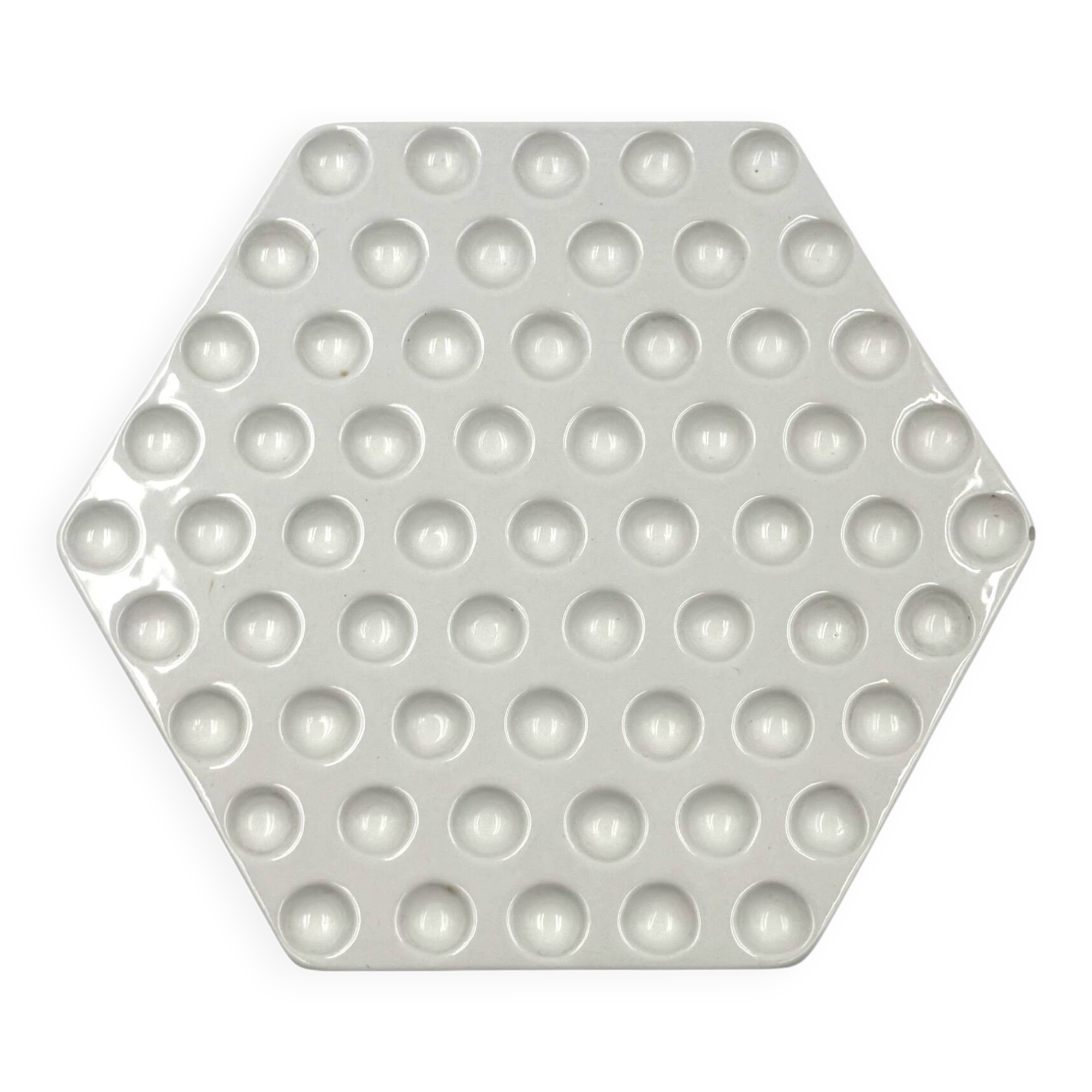 Space age white ceramic plate, Ennio Lucini, Gabbianelli Italy ca. 1970