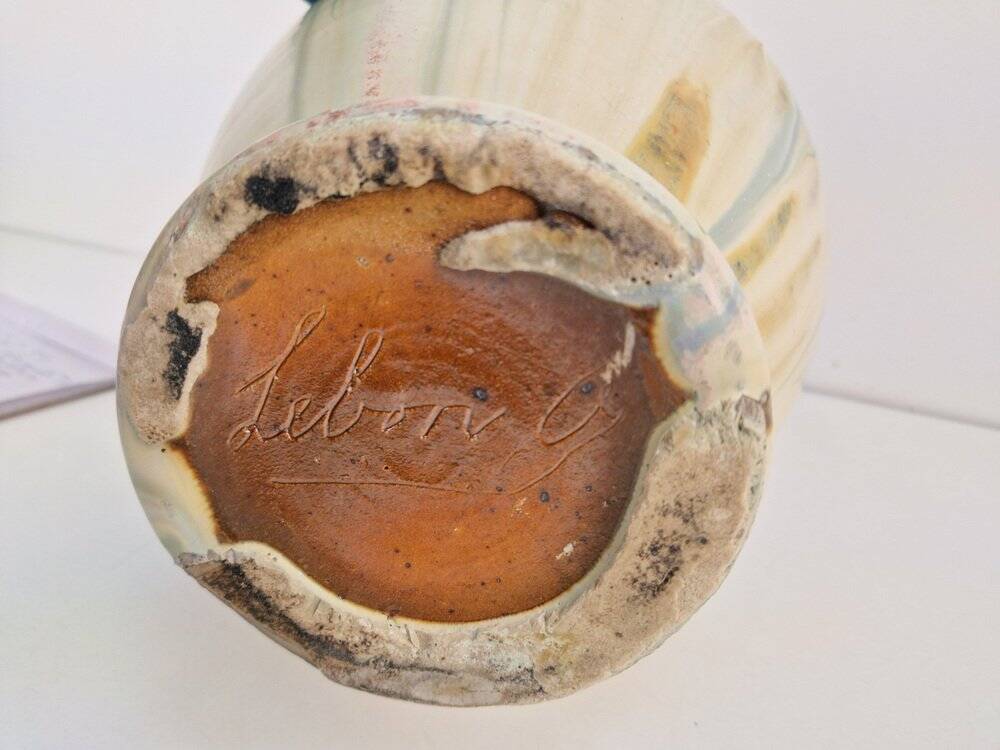 Glazed Stoneware Vase by Grégoire Lebon, Belgium, 1940s