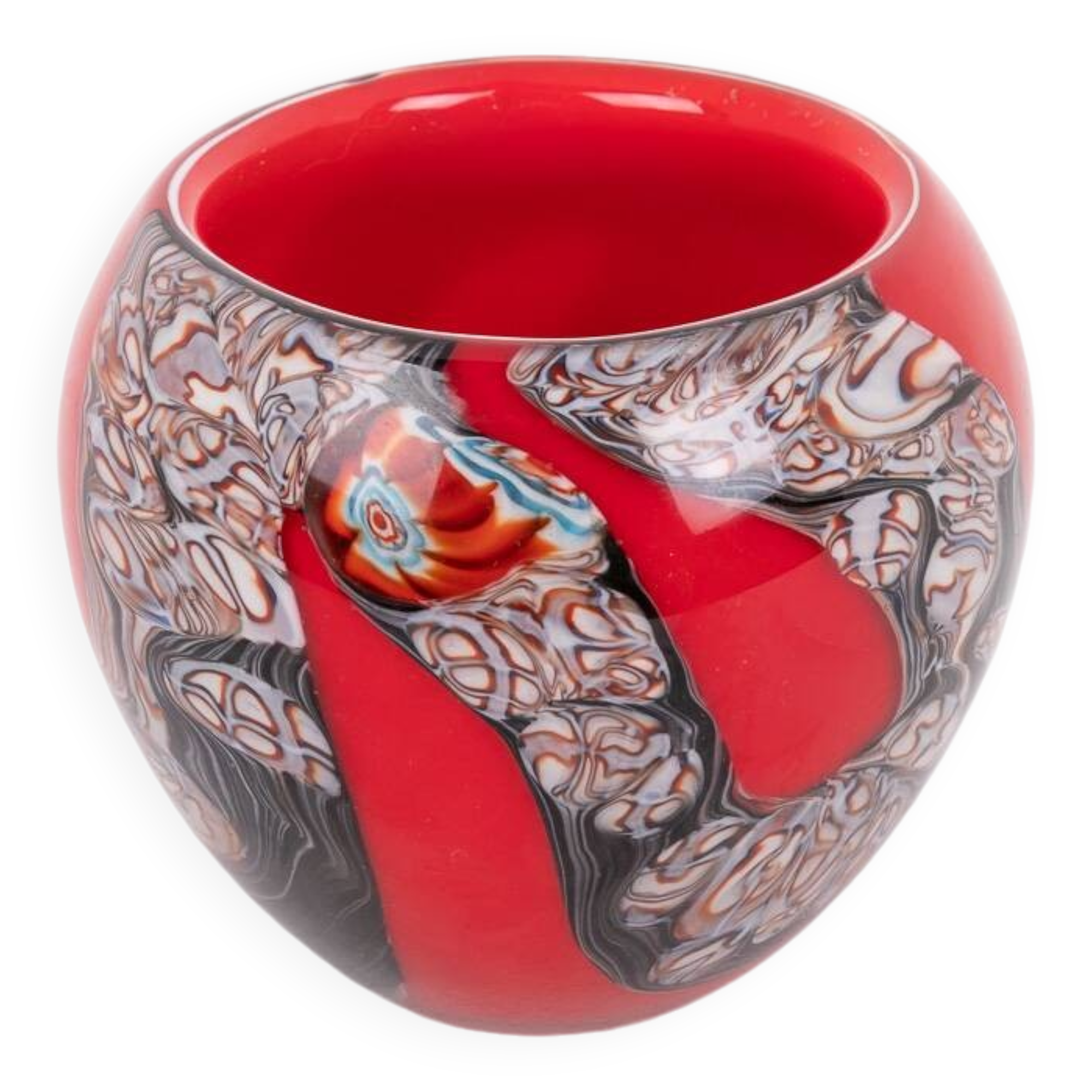 Spectacular Murano glass bowl, Italy 1980’s