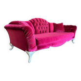 XL vintage fuchsia baroque armchair/sofa