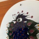 Mid-Century Danish wall plate with Crazy Bird design by Beth Breyen for Royal Copenhagen.