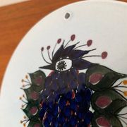 Mid-Century Danish wall plate with Crazy Bird design by Beth Breyen for Royal Copenhagen.