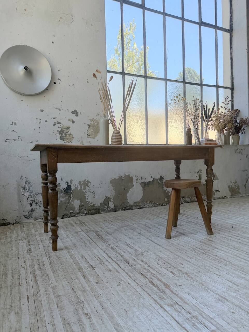 Table de ferme, bistrot en hêtre 1900