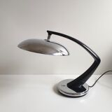 Mid century black and chrome 'Boomerang' lamp from Fase, Madrid, c.1960