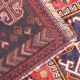 Hand made vintage persian rug traditional oriental red blue wool carpet 142x200cm